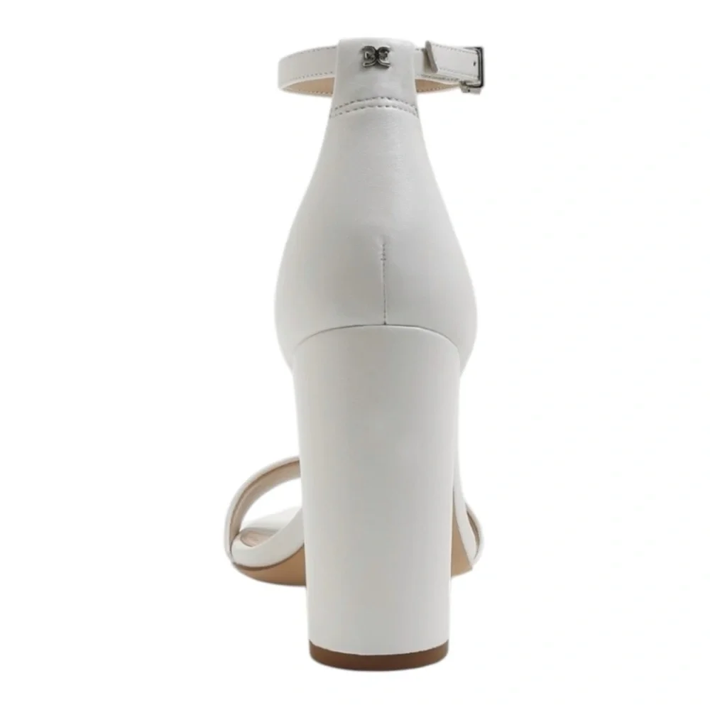 Sam Edelman Yaro Block Heel in White Leather NIB